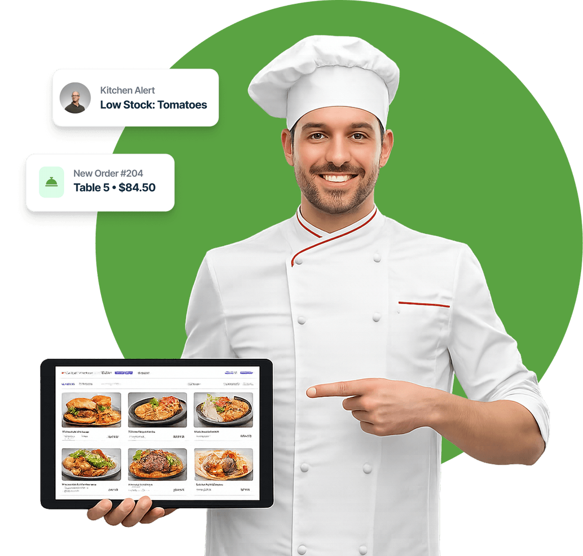 Chef with OrderOK tablet